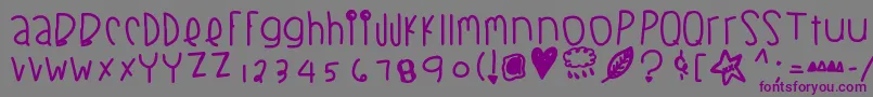 Шрифт Blackberrybluesthick – фиолетовые шрифты на сером фоне