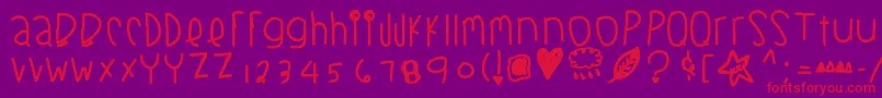 Blackberrybluesthick Font – Red Fonts on Purple Background