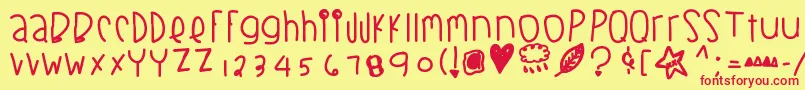 Blackberrybluesthick Font – Red Fonts on Yellow Background