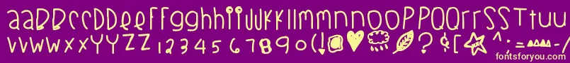 Blackberrybluesthick Font – Yellow Fonts on Purple Background