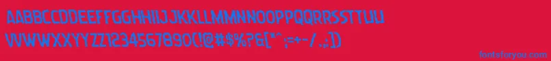 Wormcuisineleft Font – Blue Fonts on Red Background