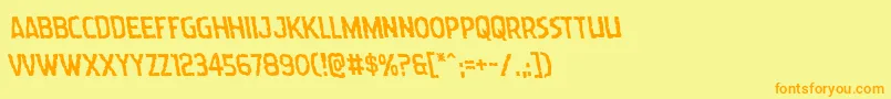 Wormcuisineleft Font – Orange Fonts on Yellow Background