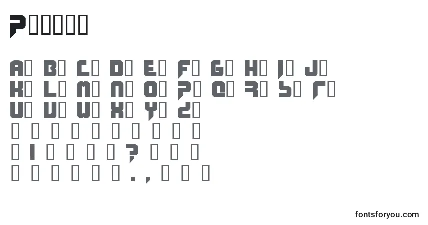 Schriftart Phobos – Alphabet, Zahlen, spezielle Symbole