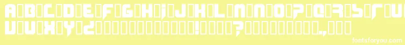 Phobos Font – White Fonts on Yellow Background