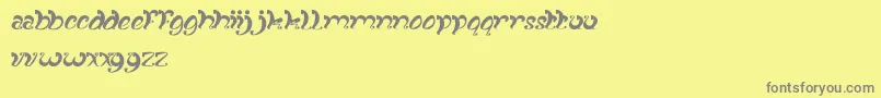 FancyCurly Font – Gray Fonts on Yellow Background