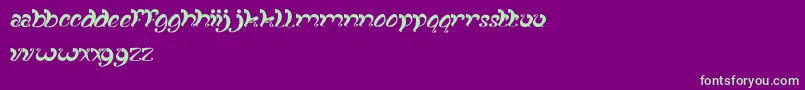 FancyCurly Font – Green Fonts on Purple Background