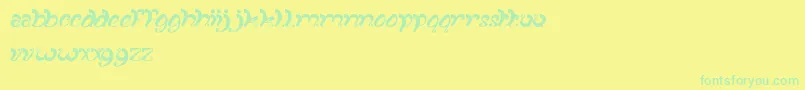 FancyCurly Font – Green Fonts on Yellow Background