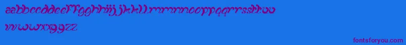 FancyCurly Font – Purple Fonts on Blue Background