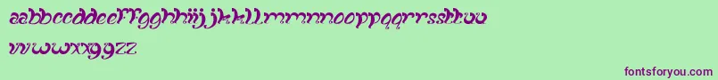 FancyCurly Font – Purple Fonts on Green Background