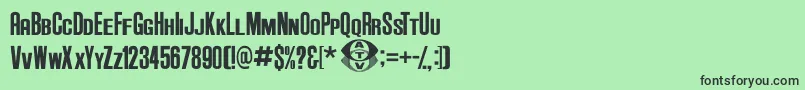 AndersonSupercarV3.1-fontti – mustat fontit vihreällä taustalla
