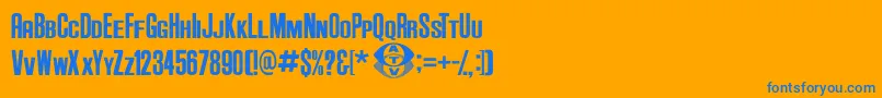 Шрифт AndersonSupercarV3.1 – синие шрифты на оранжевом фоне