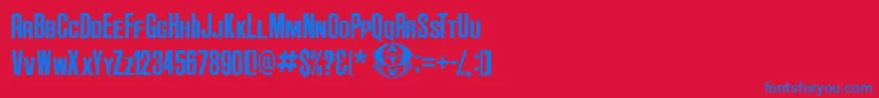 フォントAndersonSupercarV3.1 – 赤い背景に青い文字