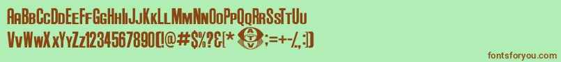 AndersonSupercarV3.1 Font – Brown Fonts on Green Background