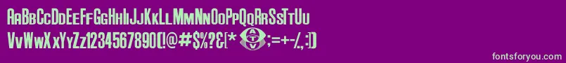 AndersonSupercarV3.1-Schriftart – Grüne Schriften auf violettem Hintergrund