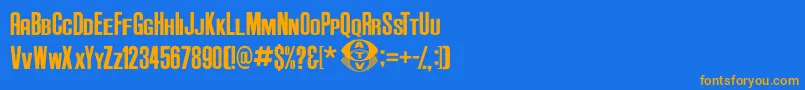 AndersonSupercarV3.1 Font – Orange Fonts on Blue Background