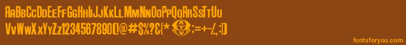 Fonte AndersonSupercarV3.1 – fontes laranjas em um fundo marrom