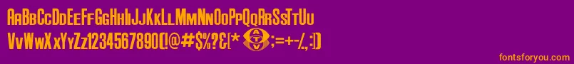 AndersonSupercarV3.1-fontti – oranssit fontit violetilla taustalla