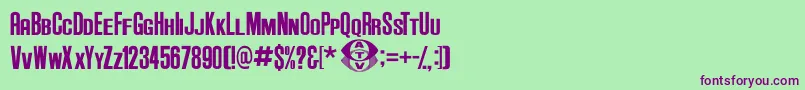 AndersonSupercarV3.1 Font – Purple Fonts on Green Background
