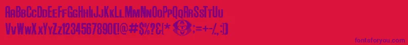 AndersonSupercarV3.1 Font – Purple Fonts on Red Background