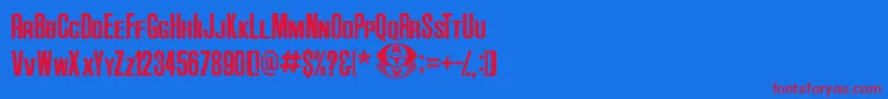 AndersonSupercarV3.1 Font – Red Fonts on Blue Background