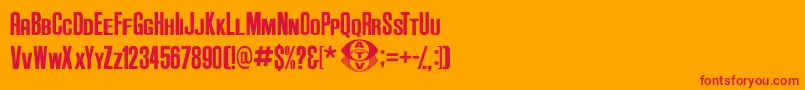 AndersonSupercarV3.1 Font – Red Fonts on Orange Background