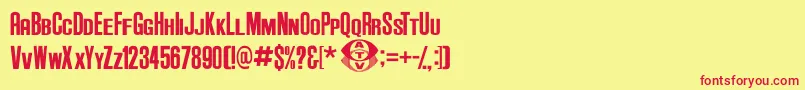 AndersonSupercarV3.1 Font – Red Fonts on Yellow Background