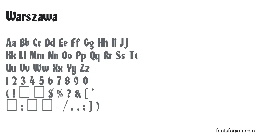 Шрифт Warszawa – алфавит, цифры, специальные символы