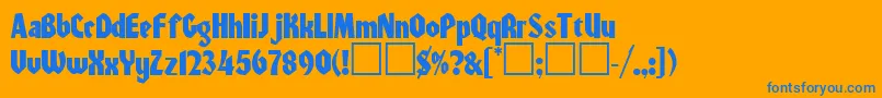 Warszawa Font – Blue Fonts on Orange Background