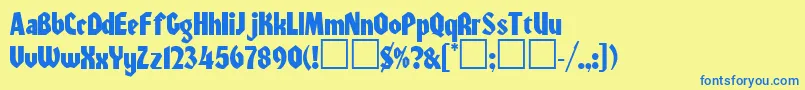 Warszawa Font – Blue Fonts on Yellow Background