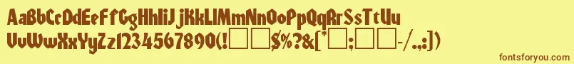 Warszawa Font – Brown Fonts on Yellow Background