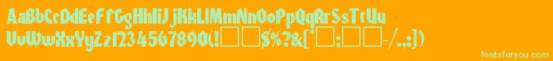 Warszawa Font – Green Fonts on Orange Background