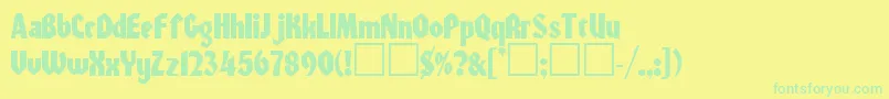 Warszawa Font – Green Fonts on Yellow Background