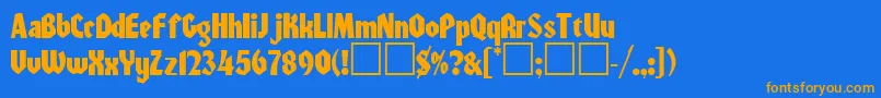 Warszawa Font – Orange Fonts on Blue Background