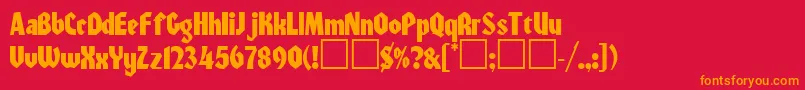 Warszawa Font – Orange Fonts on Red Background
