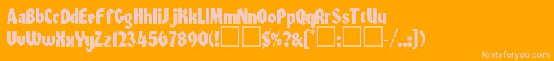 Warszawa Font – Pink Fonts on Orange Background