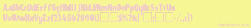 Warszawa Font – Pink Fonts on Yellow Background