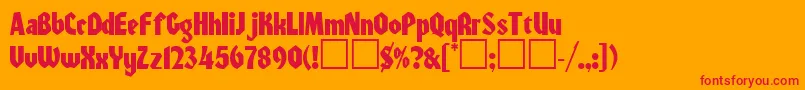 Warszawa Font – Red Fonts on Orange Background