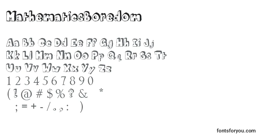 MathematicsBoredom Font – alphabet, numbers, special characters