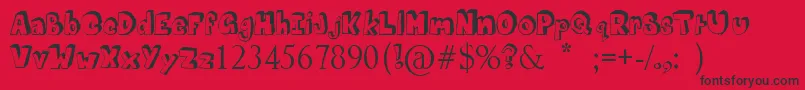 フォントMathematicsBoredom – 赤い背景に黒い文字