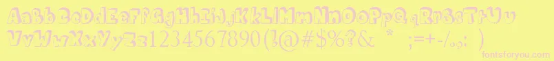 MathematicsBoredom-fontti – vaaleanpunaiset fontit keltaisella taustalla