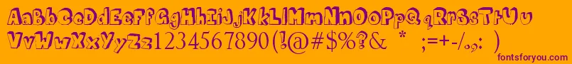 MathematicsBoredom-fontti – violetit fontit oranssilla taustalla