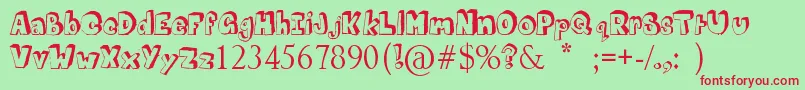 MathematicsBoredom Font – Red Fonts on Green Background