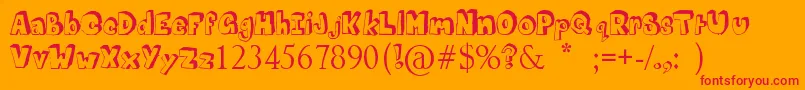 MathematicsBoredom-Schriftart – Rote Schriften auf orangefarbenem Hintergrund