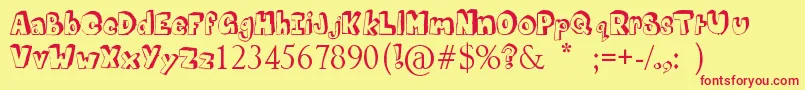 MathematicsBoredom-fontti – punaiset fontit keltaisella taustalla