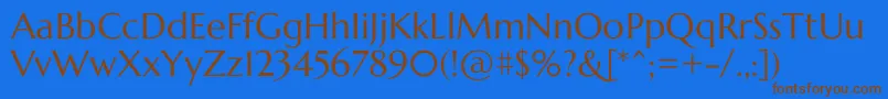MarcellusRegular Font – Brown Fonts on Blue Background