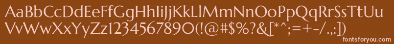 MarcellusRegular Font – Pink Fonts on Brown Background