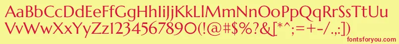 MarcellusRegular Font – Red Fonts on Yellow Background