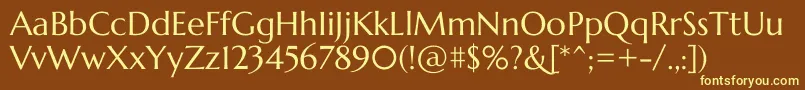 Подробнее о шрифте MarcellusRegular Шрифт MarcellusRegular – жёлтые шрифты на коричневом фоне