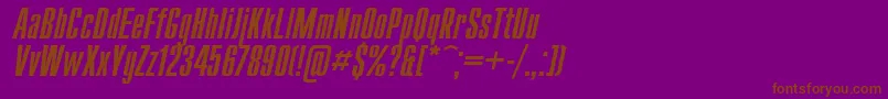 UkrainiancompactItalic Font – Brown Fonts on Purple Background