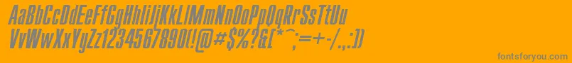 UkrainiancompactItalic Font – Gray Fonts on Orange Background